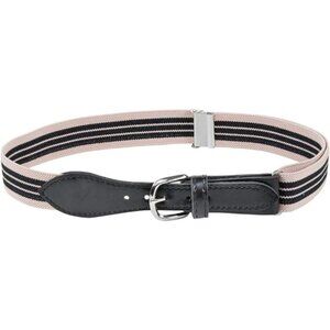 Hold’Em Baseball Belt Boys Leather Closure Elastic Adjustable Strap- Beige Black